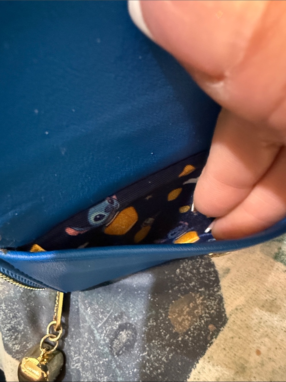 Loungefly Blue Disney Wallet with Gold Plaque and Lantern Accents - Picture 5 of 10